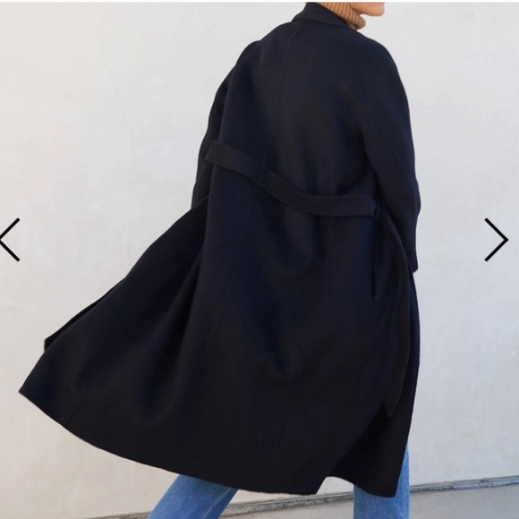 AYR The Closer Wool Coat- Navy - Size Small - Picture 4 of 7